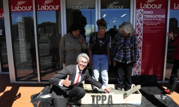 Three women cemented into the TPP outside Labour Party office in Christchurch – Our Children’s Future